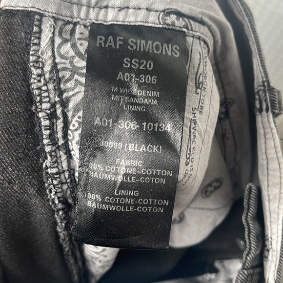Raf Simons Archive Redux Wide Leg Jeans Black Wash Oversized Italy Sz 36 - Picture 11 of 15